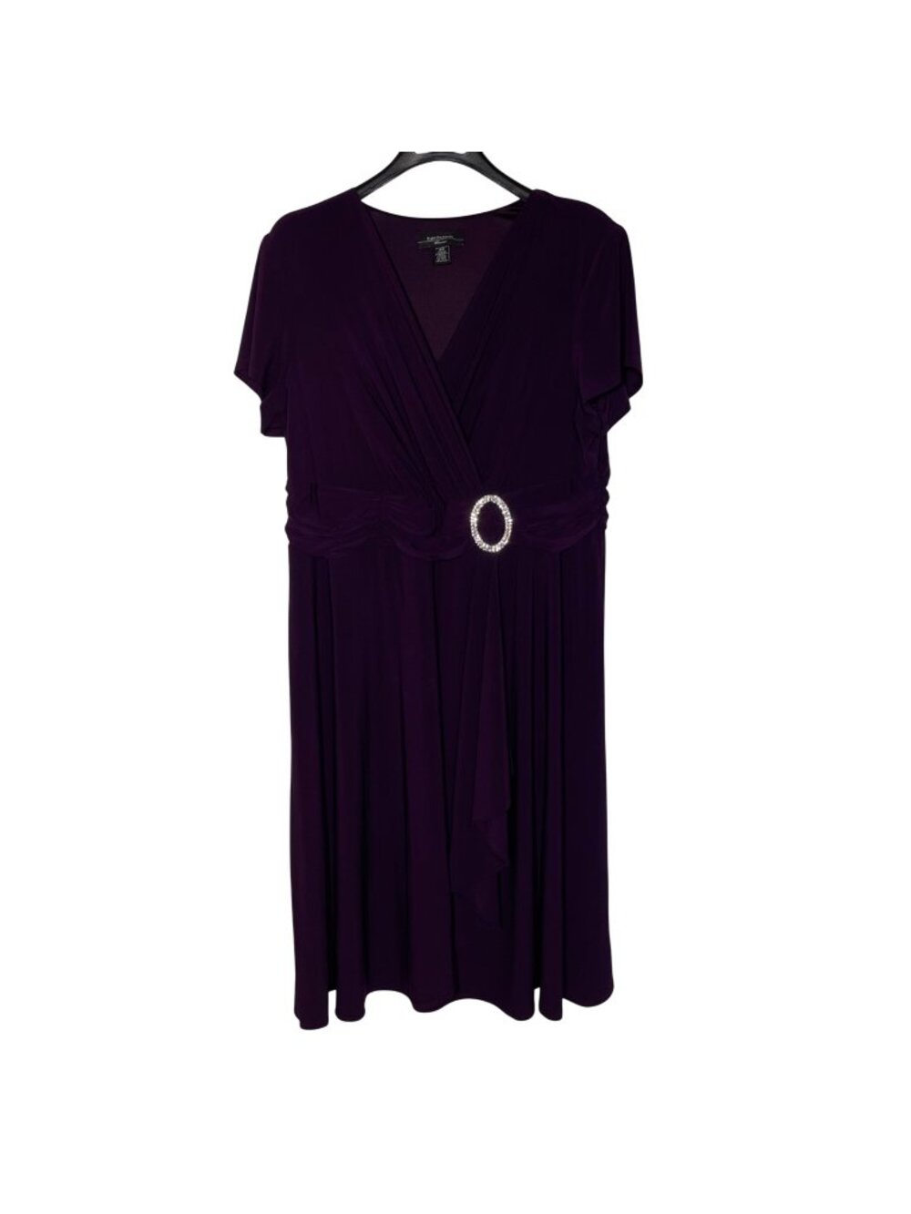R&M Richards Diamond Gem Event Dress Sz 18W Purple Stretch